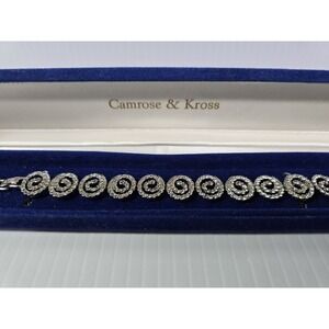 Vintage CAMROSE & KROSS JBK CRYSTAL SWIRL , Style, Silver For The Win, Adjustabl